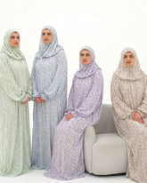 Siyally Printed Leaves Gowns